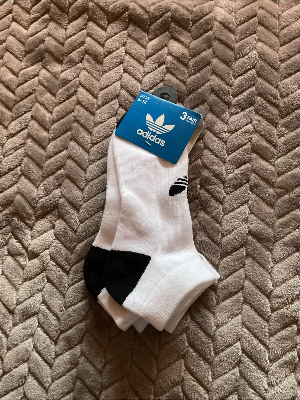 Adidas White & Black Low-Cut Athletic Socks - 3 Pair